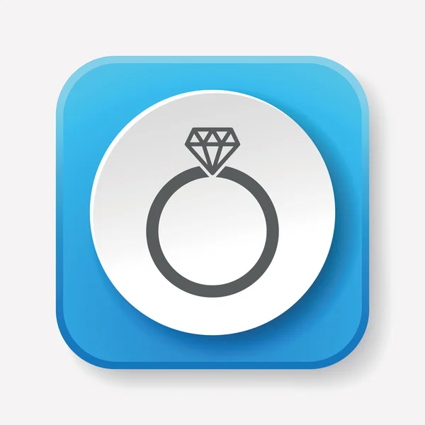 Diamant ring pictogram vector illustratie — Stockvector