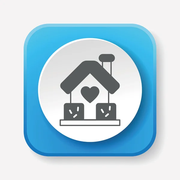 Amor casa icono vector ilustración — Vector de stock