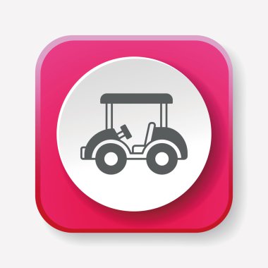 Golf arabası ikon vektör illüstrasyonu