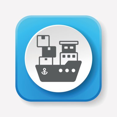 Lojistik simge vektör çizim gemi