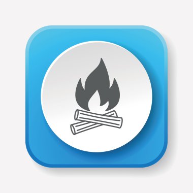 kamp yangın simge vektör çizim