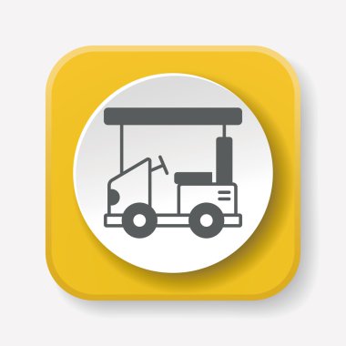 Golf arabası ikon vektör illüstrasyonu