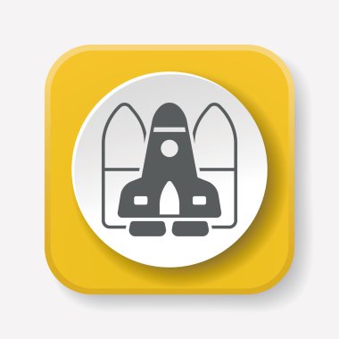 Uzay gemisi simgesi vektör illüstrasyonu