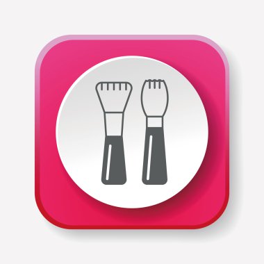 Makyaj fırça simge vektör çizim