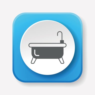 Küvet ikonu vektör illüstrasyonu