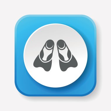 Dalış yüzgeçleri simge vektör çizim