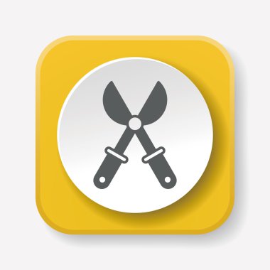 Bahçe makası simge vektör çizim