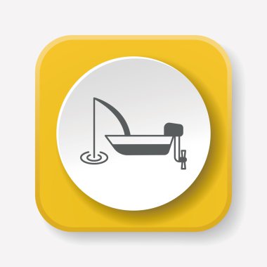 Balıkçılık Tekne simge vektör çizim