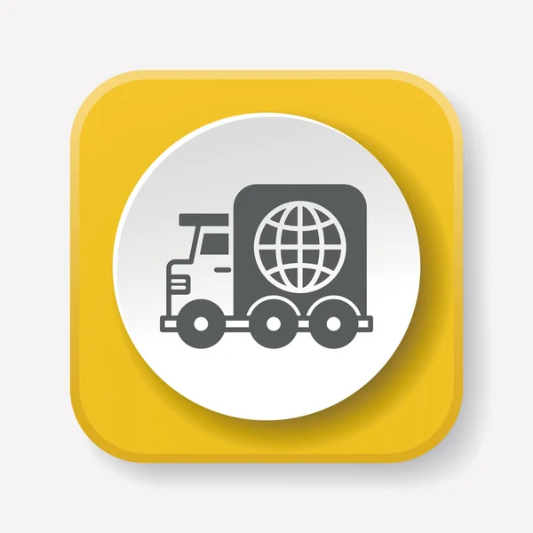 Logistica camion icona vettore illustrazione vettoriale illustrazione — Vettoriale Stock