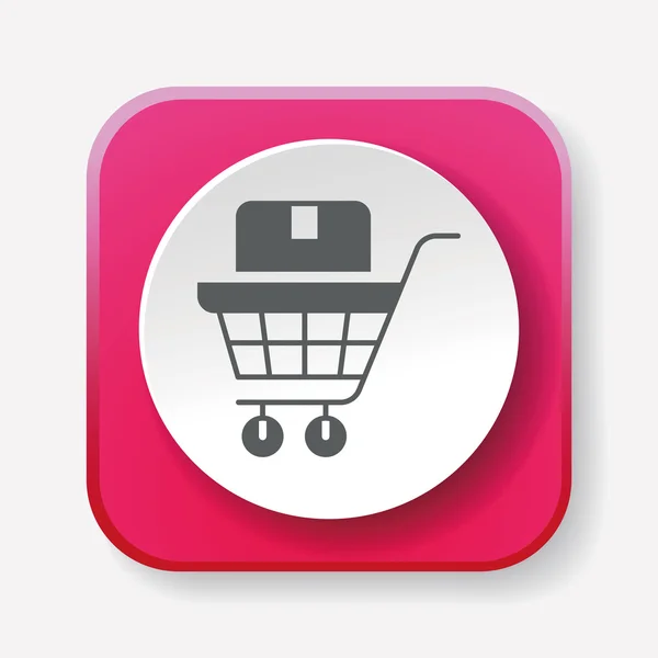 Illustrazione vettoriale icona dello shopping online — Vettoriale Stock