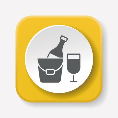 Şampanya simge vektör çizim