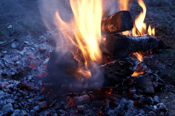 Incendie dans la cheminée — Photo