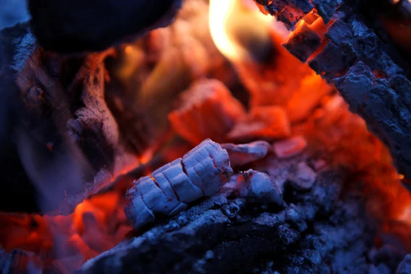 Fire in fireplace — Stock Photo, Image