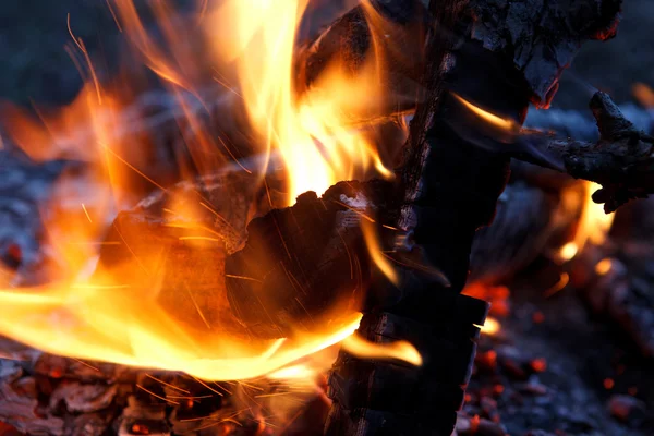 Fire in fireplace — Stock Photo, Image