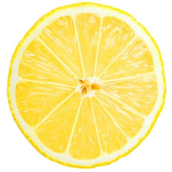 Tranche de citron frais sur blanc — Photo