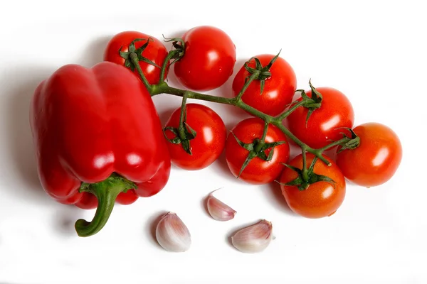 Biber, domates ve sarımsak — Stok fotoğraf