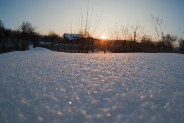 日落时的雪花 — 图库照片