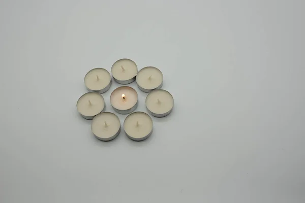 Μικρά Κεριά Φως Τσαγιού — Φωτογραφία Αρχείου