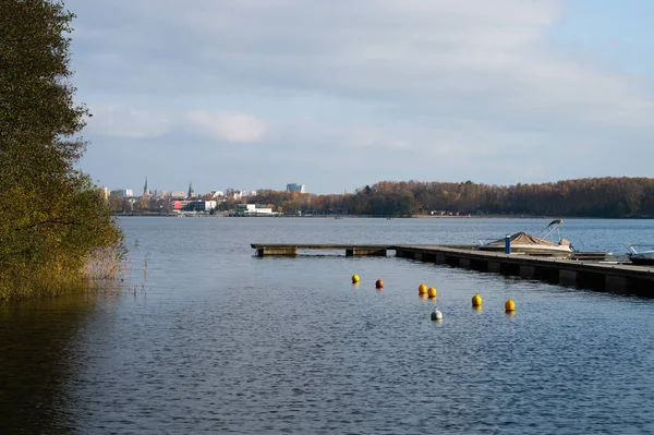 Polonia Olsztyn Noviembre 2020 Paseo Por Lago Ukiel Olsztyn — Foto de Stock