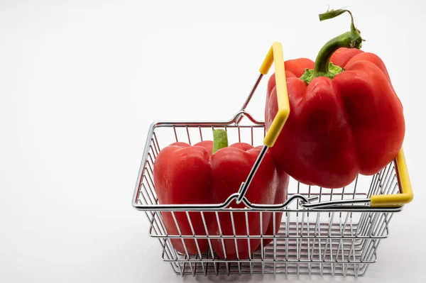 Grandes Pimientos Biológicos Rojos Frescos — Foto de Stock