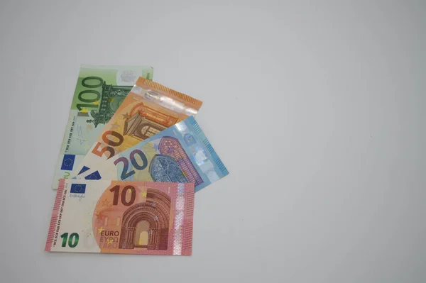 Hârtie Euro Bani Diferite Denominațiuni — Fotografie, imagine de stoc