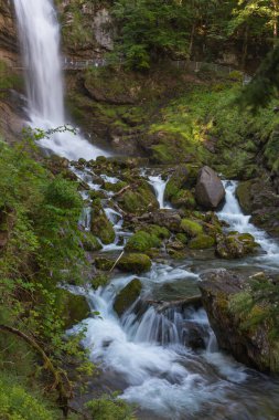 Giessbach, İsviçre - 15 Ağustos 2019 - Giessbach Şelalesi