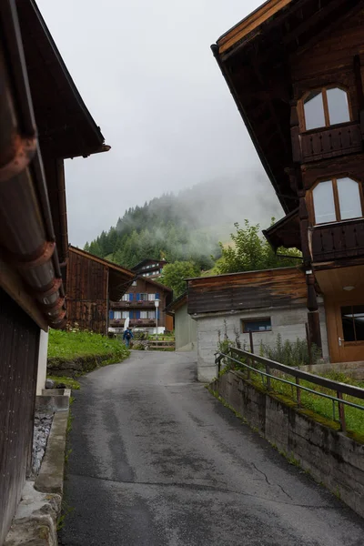 Murren Suisse Août 2019 Maisons Sommet Montagne — Photo