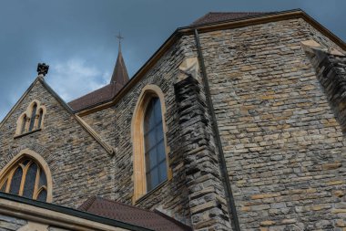 Interlaken, İsviçre - 10 Ağustos 2019 - Roman Katolik Kilisesi