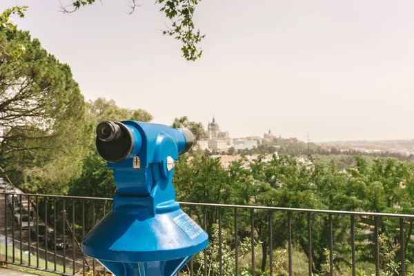 Madrid, İspanya - 7 Ağustos 2018 - Templo de Debod - Madrid 'in ortasındaki antik Mısır tapınağı
