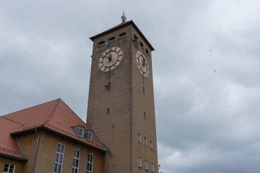 Szczytno, Polonya - 24 Haziran 2017 - Eski kasaba ve binaların üst manzarası