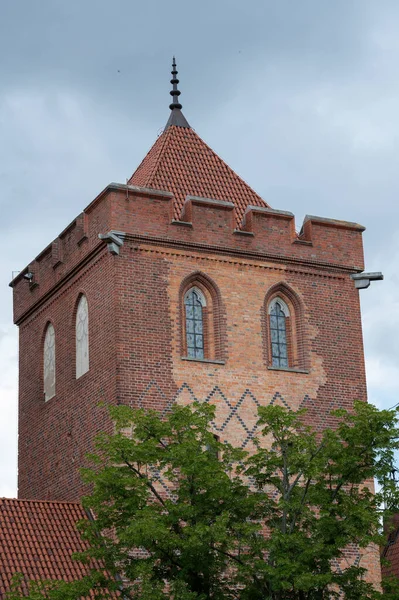 Malbork Polonia Julio 2021 Vista Del Castillo Malbork Con Ladrillo — Foto de Stock