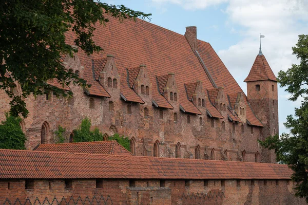 Malbork Poland Липня 2021 Вид Замок Малборк Червоною Цеглою Польщі — стокове фото