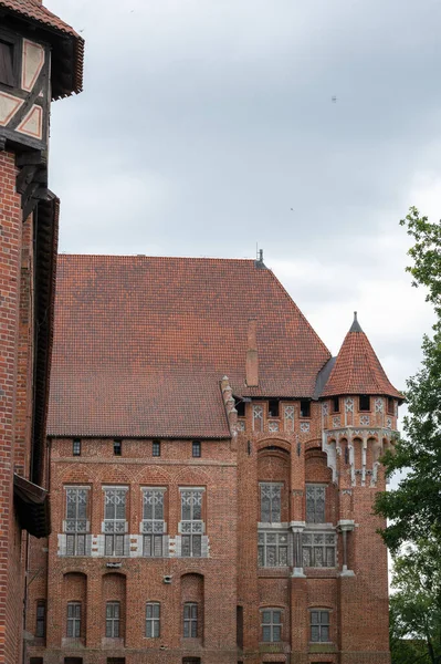 Malbork Polsko Července 2021 Pohled Hrad Malbork Červenou Cihlou Polsku — Stock fotografie