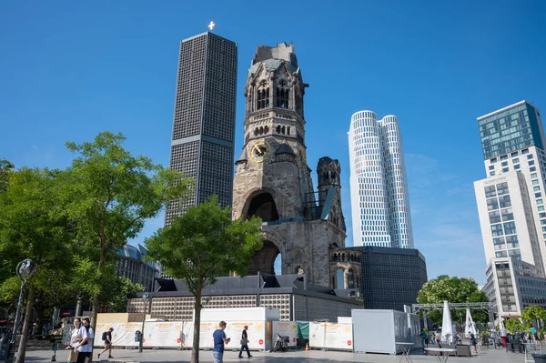 Berlijn Duitsland Augustus 2021 Uitzicht Kaiser Wilhelm Memorial Church Berlijn — Stockfoto