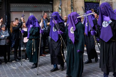 PAMPLONA, NAVARRA İSPANESİ 19 Nisan 2019: PAMPLONA 'NIN KURUMLARINDA HAYATINDA HAYIR