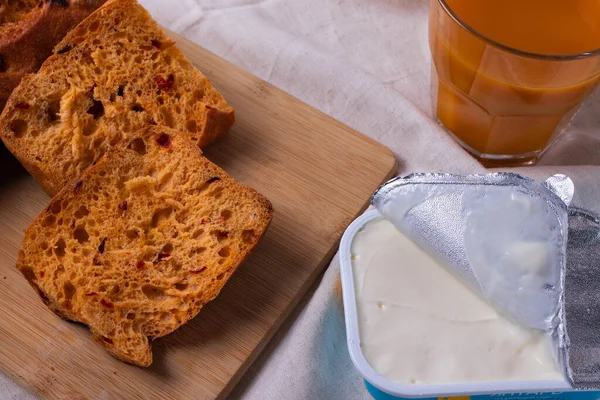 Toastes Mint Reggeli Koncepció — Stock Fotó