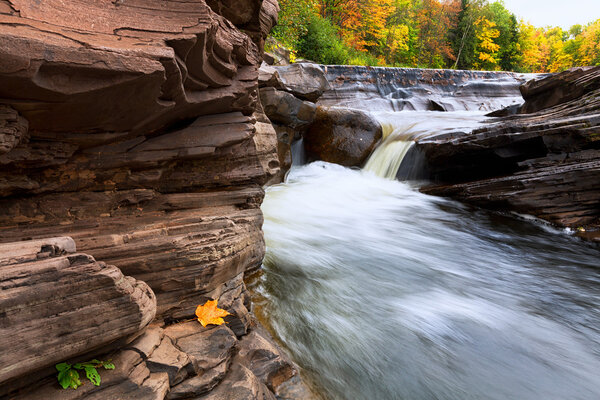 Michigan's Upper Peninsula Bonanza Falls in Autumn