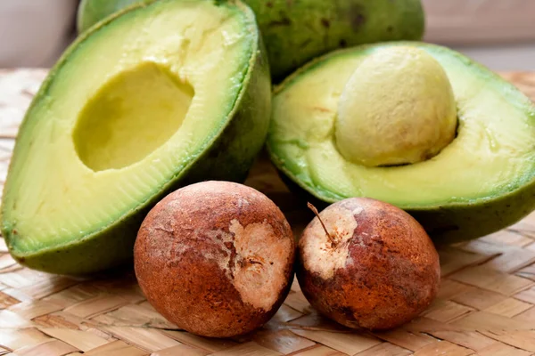 Avocado Seeds Wooden Background — Stock Photo, Image