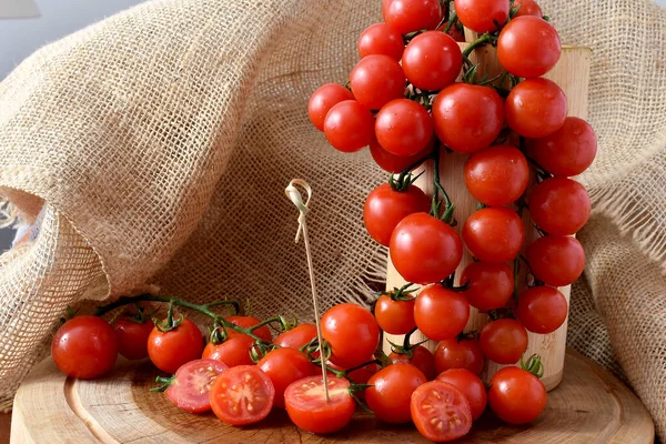 Fresh Tomatoes Wooden Table — Stock Photo, Image