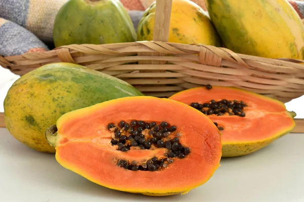 Fruta Mamão Mesa — Fotografia de Stock