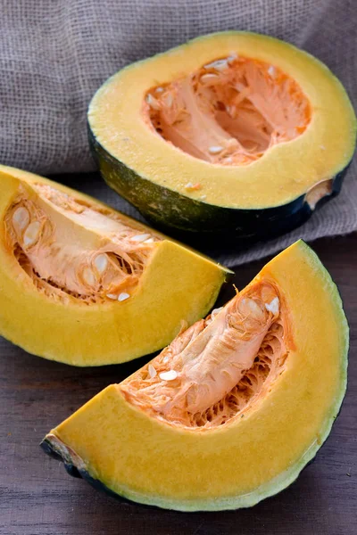Fresh Ripe Melon Wooden Background — Stock Photo, Image