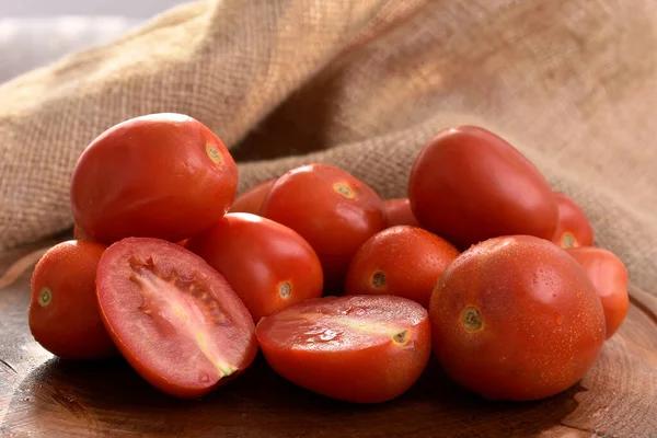 Fresh Tomatoes Wooden Table — Stock Photo, Image