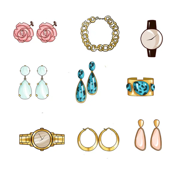 Collection of various jewels - Jewelry — Stock Photo, Image