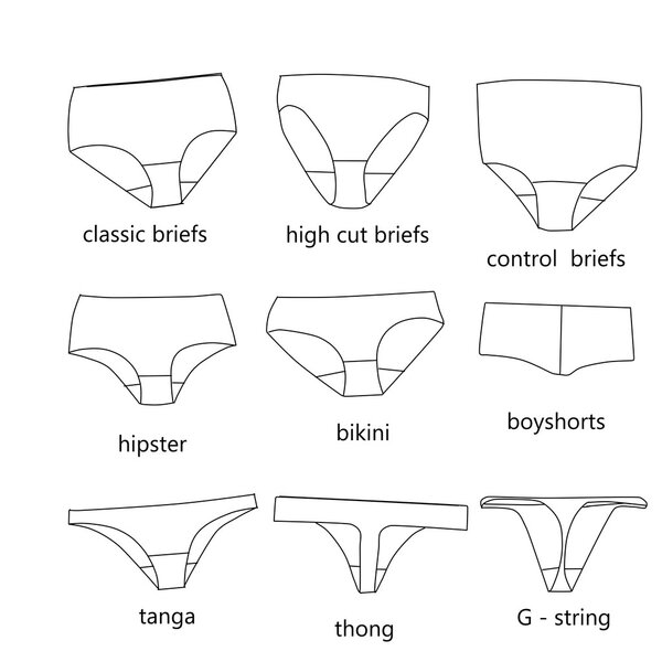 Collection of different types of panties
