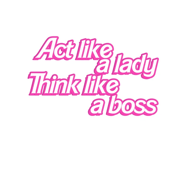 Roze tekst Logo - achtergrond - Girly Illlustration - citaat op wit background - typografische afdrukken poster. T shirt hand geletterden kalligrafische ontwerp. Belettering van ontwerp. — Stockfoto