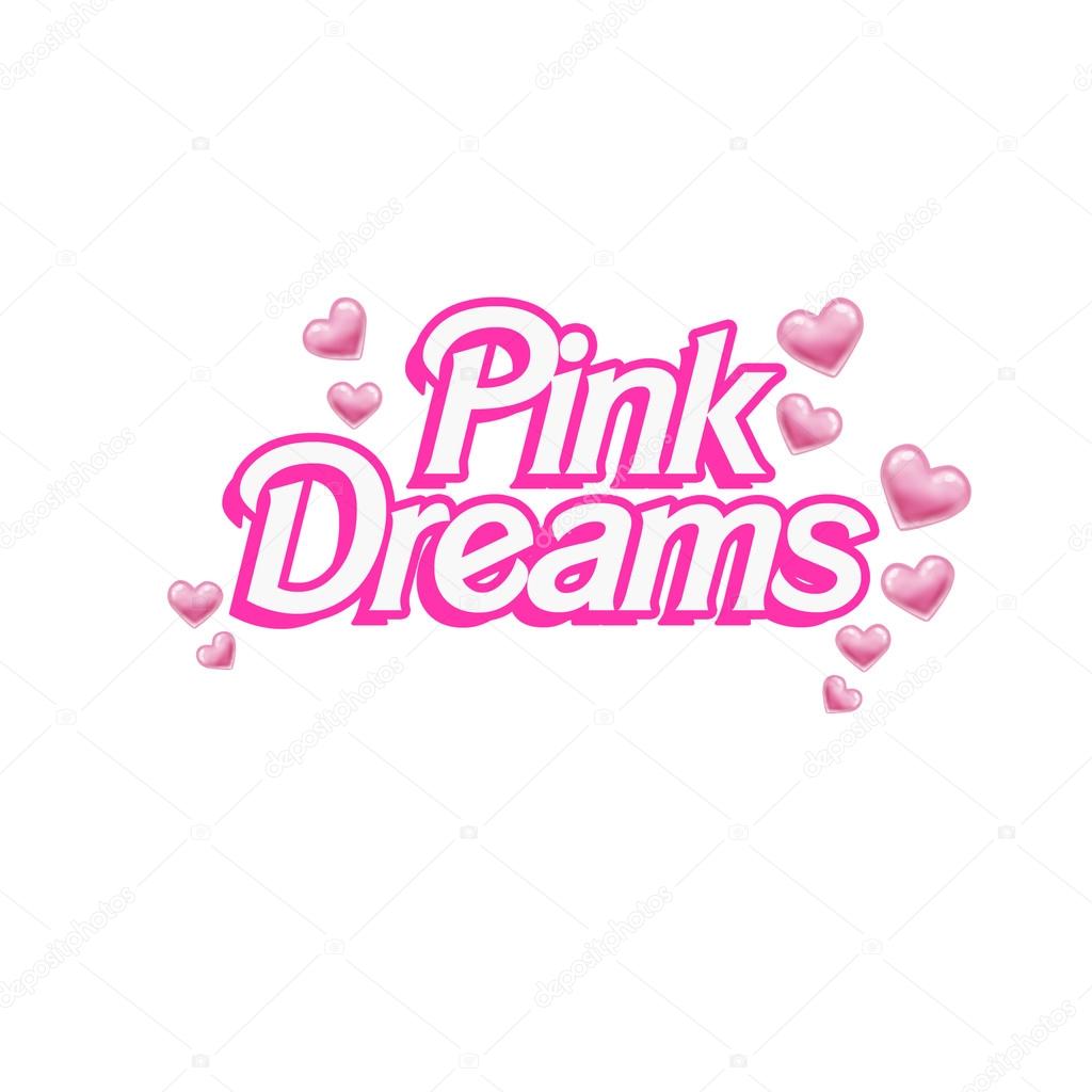 Pink text Logo - Background - Girly Illlustration - Quote on White background -Typographic print poster. T shirt hand lettered calligraphic design. Lettering design.