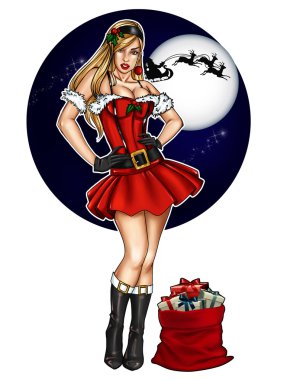 Noel şenlik için PIN kadar resmi giyinmiş