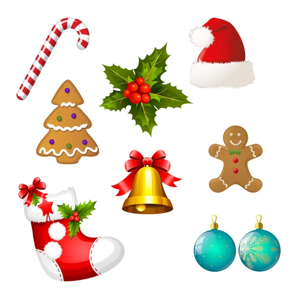 Conjunto de iconos de Navidad - Colección Clipart — Foto de Stock