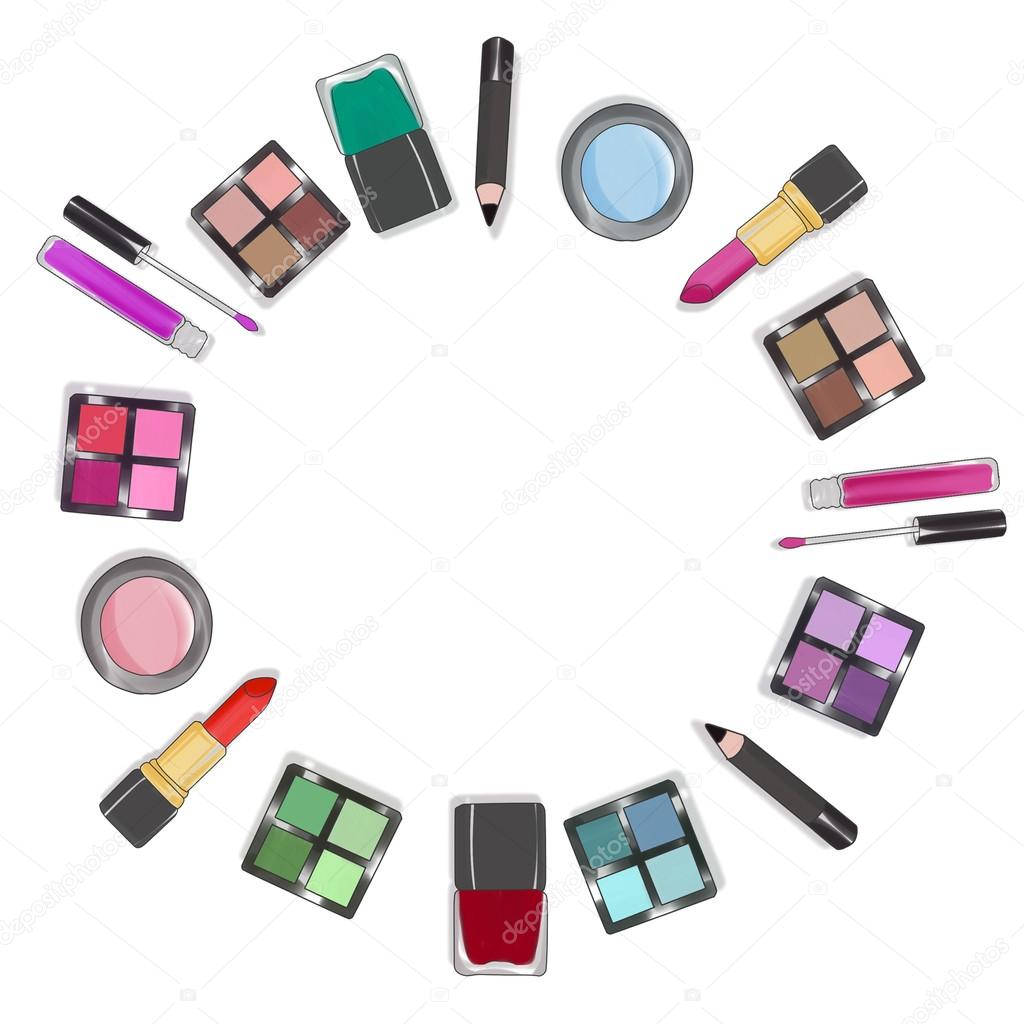 Illustration of make up and cosmetics