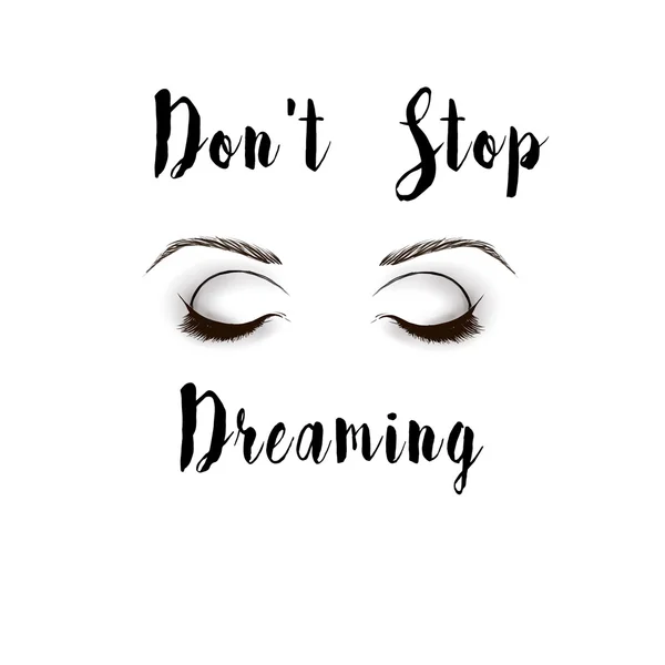 Black and White Fashion Illustration - eyes and text quote on White background — Stock Photo, Image